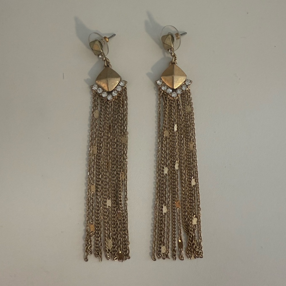 Elegant Gold Tassel Earrings